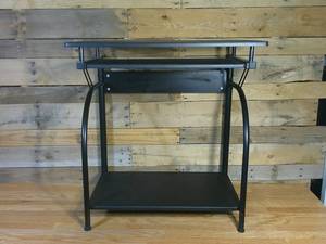 lot 181 image: Rectangular Black Computer Desk with Keyboard Tray - (29 in H x 27.5 in W x 19 in D)