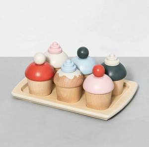 lot 156 image: Hearth & Hand with Magnolia Wood Kids Cupcake Set