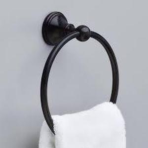 lot 29 image: Delta Crestfield Wall Mount Round Closed Towel Ring Bath Hardware Accessory in Venetian Bronze