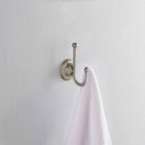 lot 30 image: Delta Porter Double Towel Hook Bath Hardware Accessory in Brushed Nickel