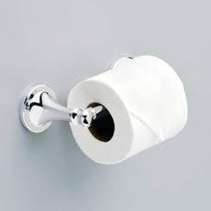 lot 38 image: Delta Silverton Wall Mount Pivot Arm Toilet Paper Holder Bath Hardware Accessory in Polished Chrome