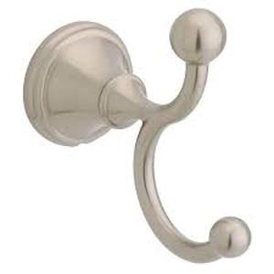 lot 41 image: Set of 2 Delta Crestfield Double Towel Hook in Brushed Nickel