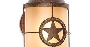 lot 90 image: Hampton Bay Lone Star 9 in. 1-Light Desert Sands Outdoor Wall Lantern Sconce