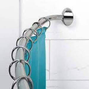 lot 93 image: Zenna Home NeverRust 44 in. to 72 in. Aluminum Adjustable Curved Shower Rod in Chrome