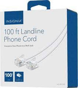 lot 99 image: Insignia - 100 Landline Phone Cord - White