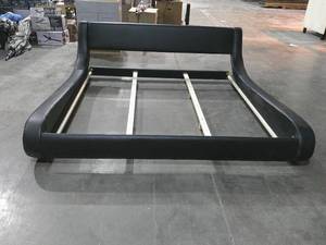 lot 169 image: Stylish King Size Bed Frame-Leather
