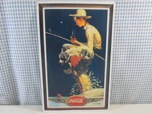 lot 244 image: (EC1) Coca-Cola Tin Sign 10 14 x ...