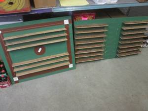 lot 197 image: (EW7) 2 Wood Homemade Display Shelv...