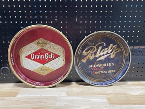 Vintage Blatz and Grain Belt Beer Trays