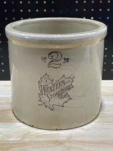 Antique Two Gallon Western Stoneware Crock