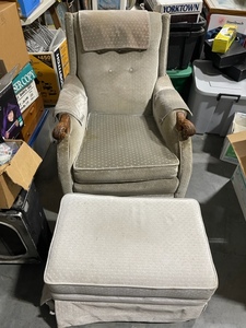 Antique Chair with Ottoman