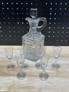 Antique Decanter and Mini Glasses