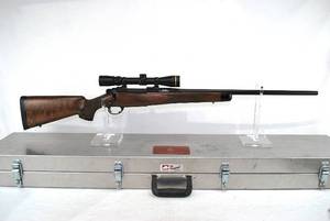 lot 1 image: RARE NOSLER Custom 300 WSM Hunting Rifle with Custom Serial-Matching Leupold Scope and Kalispell Case