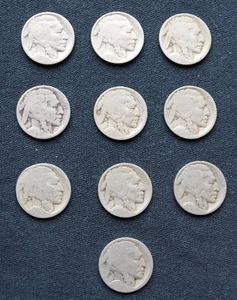 (10) Buffalo Nickels