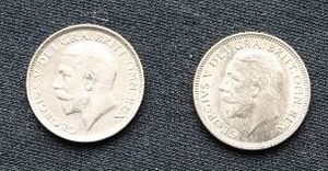 (2) Silver British Sterling Coins - George V