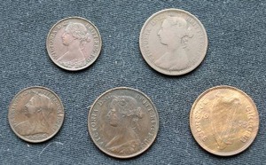 (5) British (& Irish) Coins - Mostly Queen Victoria