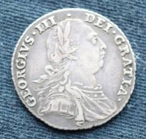 1787 British Silver 1 Shilling Coin
