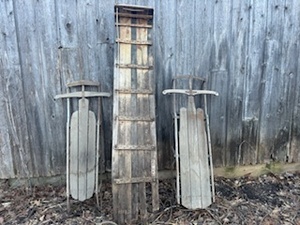 Toboggan and a Pair of Sleds