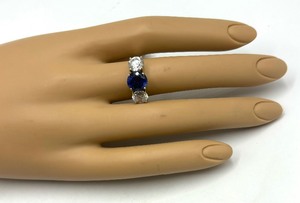lot 43 image: Dazzling Sapphire and Cubic Zirconia 14K Gold Ring