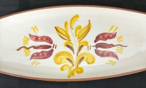 lot 21 image: Two Vintage Mid Century Provincial Pattern Serving Pieces by Stangl Pottery