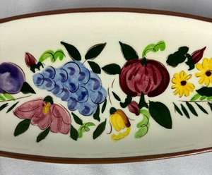 lot 147 image: Vintage Stangl Pottery Fruit and Flowers Celery Serving Platter