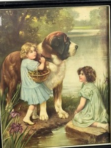 lot 174 image: Vintage R. Atkinson Fox Framed Print, Faithful
