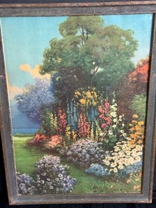 lot 123 image: Vintage Framed R. Atkinson Fox Garden Print