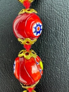 lot 130 image: Red Millefiori Beaded Necklace