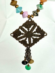lot 85A image: Colorful Stone Beaded Necklace
