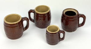 lot 220 image: Four Vintage Miniature Pottery Mugs