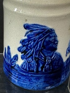lot 221 image: Vintage Monmouth Sleepy Eye Stoneware Mug