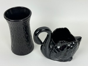 lot 224 image: Western Stoneware Vase and Swan Planter