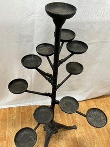 lot 225A image: Vintage Multi Tiered Cast Iron Plant Stand