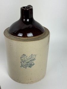 lot 233 image: Three Vintage Stoneware Crocks including a Vintage Western Stoneware Two Gallon Crock