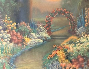 lot 256 image: Gorgeous Garden Realm Framed Print by Robert Atkinson Fox