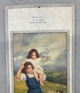 lot 55A image: Vintage Childhood Days 1915 Promotional Calendar Compliments of W L Cook