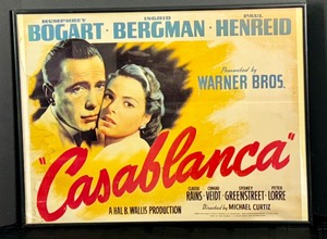 lot 275A image: Vintage Framed Casablanca Poster