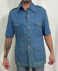 lot 299A image: Vintage Short Sleeved Button Up Denim Shirt