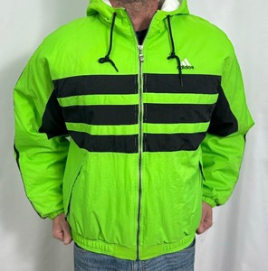 lot 267A image: Vintage Neon Green Adidas Lightweight Jacket