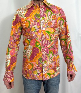 lot 287A image: Retro One of a Kind Handmade Button Up Long Sleeve Shirt