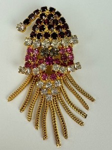 lot 341 image: Hbe Rhinestone Santa Brooch