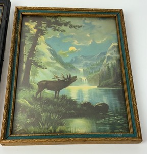 lot 347 image: Pair of Vintage R. Atkinson Fox Prints including Framed Silvery Divide and Echoing Call