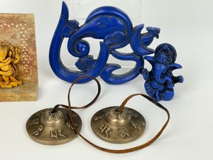 lot 299 image: Variety of Buddhist Decor including a Green Tera Figurine and Ganesha Resin Figurine