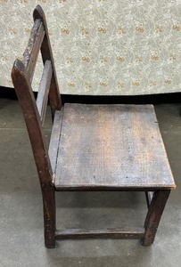 lot 291 image: Vintage, Primitive Style Wooden Accent Chair