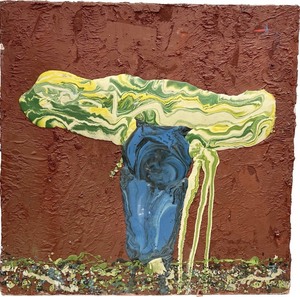 lot 348 image: Art Videen Untitled Mixed Media Fresco-Style Art Piece