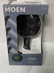 lot 6 image: Brand New Quattro N401H0BL 4-Spray Patterns with 6.5 in. Single Wall Mount Handheld Shower Head with Magnetix in Matte Black ($164 Retail Value)