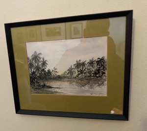 lot 22 image: Framed W. Leighton Tropical Artwork