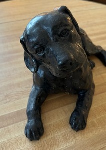 lot 105 image: Medium Sized Plaster Dog Statue