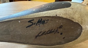 lot 106 image: Hand Carved Bill Black Jr. Wood Loon Signed on Bottom