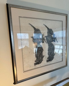 lot 129 image: Framed Asian Rubbing